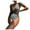 Black, variant on Fesfesfes Monokini for Women V Neck Swimsuit One-piece Swimsuit V-neck Backless Swimsuit Striped One-piece Swimsuit Bikini Under 10$