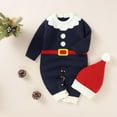 thumbnail image 4 of Ketyyh-chn99 Boys Holiday Wear My First Christmas Baby Boy Girl Outfit Knit Sweater Letter Embroidery Sweaters Newborn Toddler Infant Pullover Size for 12-18 Months,Blue, 4 of 9