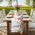 thumbnail image 4 of Table Runners 72 Inches Long Dress Scarves, Valentine's Day Farmhouse Kitchen Table Runner, Coffee Tablerunners, Watercolor Roses Flowers Leaves Spring 14x72 Inch, 4 of 9