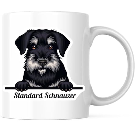 Bliss Monkey Co. Standard Schnauzer Coffee Mug - Dog Lover Mug - Cute Pet Owner 11 Ounce Coffee Mug - Premium Ceramic - Design Printed On Both Sides - BMCM04225