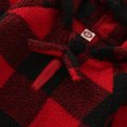 thumbnail image 4 of Gibobby Sudadera con capucha de algodónNiños pequeños Niñas Invierno Manga larga Tops Cremallera Sudadera con capucha Ropa Impresión a cuadros(Rojo, 18-24 Meses), 4 of 5