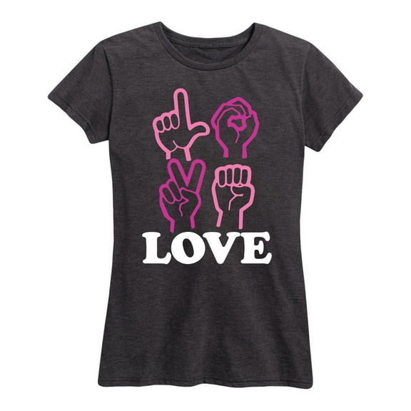 Instant Message - Valentine's Day Love Sign Language - Women's Short Sleeve Graphic T-Shirt