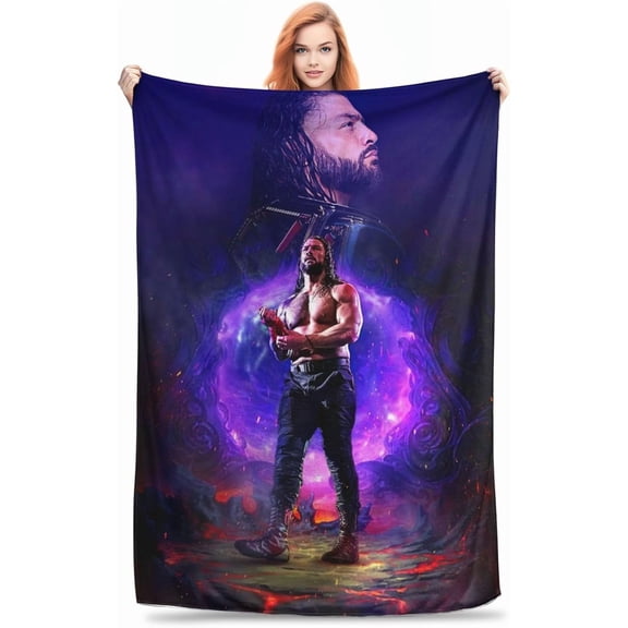 Roman Wrestler Reigns Throw Blanket Portable Air Conditioner Blanket King Size Blankets for All Seasons Casual Blankets for Hotel for Workouts 40"x30"