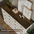 thumbnail image 4 of Frmobepts 8 Drawers Dresser Chests for Bedroom Farmhouse, Wood Rustic Tall Chest of Drawers, Ash White, 4 of 9