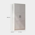 thumbnail image 2 of Soonbuy Wooden Armoire Wardrobe Closet with 2 Drawers, 70 "Tall Clothing Storage Cabinet with 2 Doors, Modern Bedroom Clothing Armoires with Hanging Rods, White, 2 of 6
