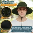 thumbnail image 6 of EINSKEY Sun Hat Waterproof Boonie Hat,Wide Brim Bucket Hat Green,for Fishing Hiking Camping Safari, 6 of 9