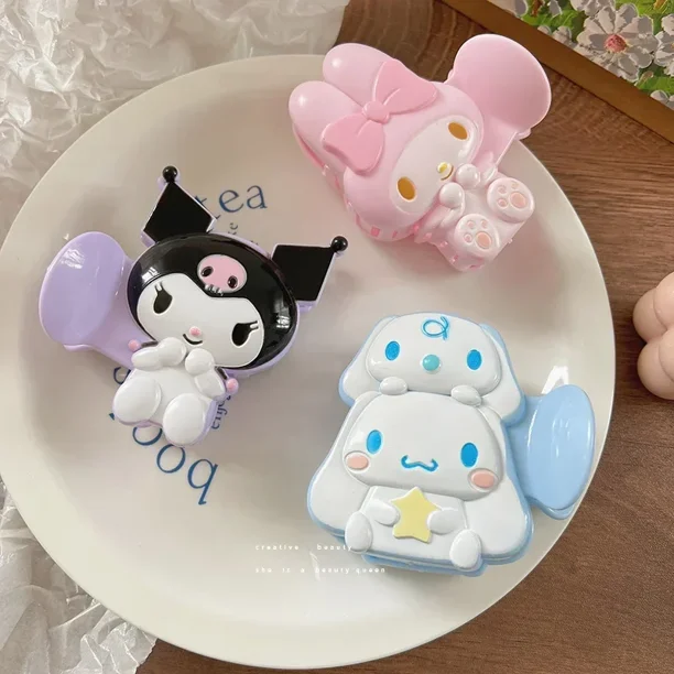 Pinza para el pelo Kawaii de dibujos animados Kuromi My Melody Cinnamoroll, accesorios para el cabello Sanrio, juguetes para niñas, regalos de navidad