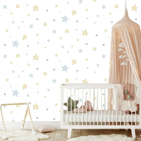 Little Stars Nursery Wallpaper Peel and Stick 10'L x 24''W