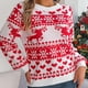 thumbnail image 5 of Suéter de cuello redondo para mujer, estampado navideño, cuello redondo, manga larga, suéter de punto, blusa para mujer, blusa de poliéster, 5 of 6