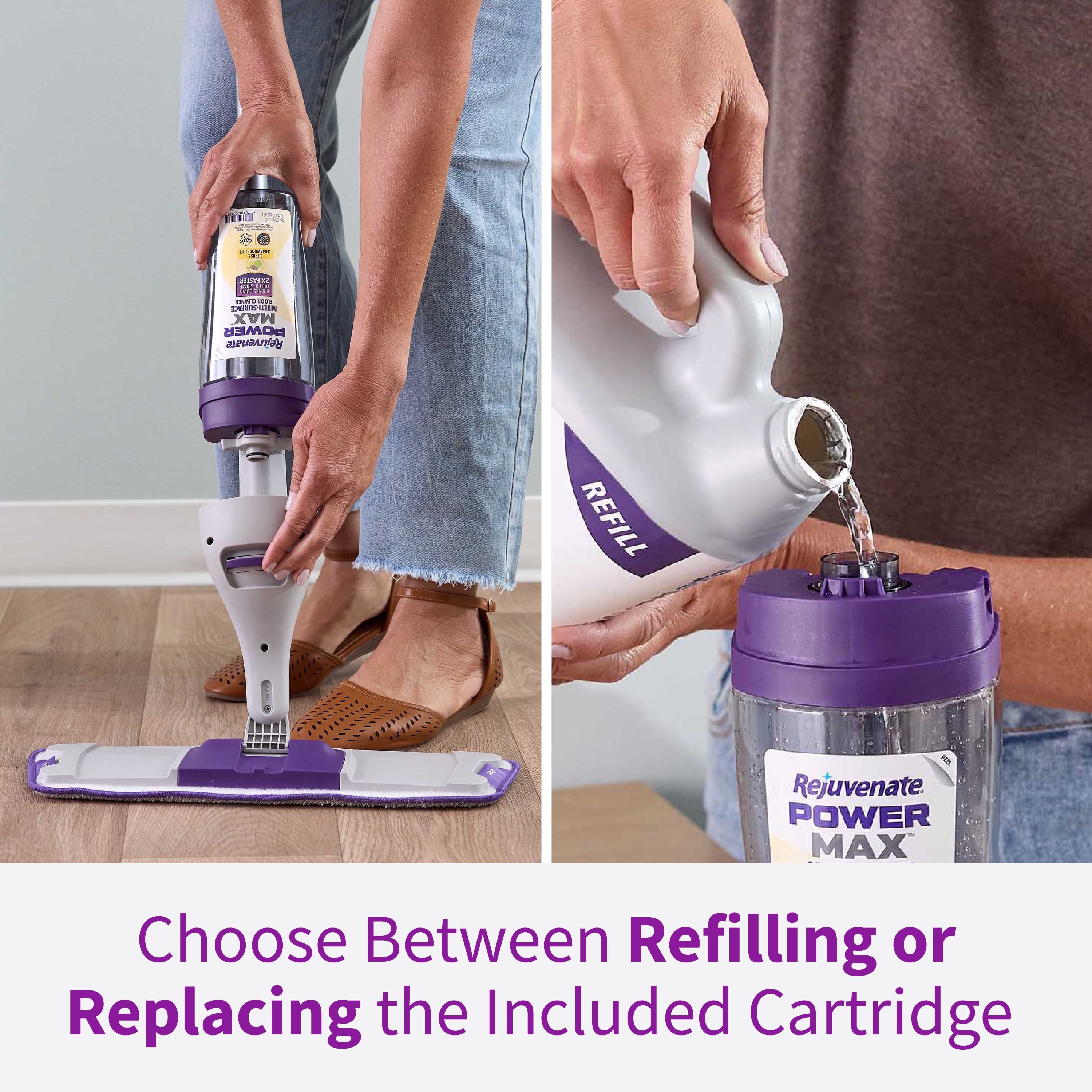 Rejuvenate PowerMax Multi-Surface Spray Mop Kit, Powerful 3-in-1 Cleaning, Sweep, Mop & Scrub