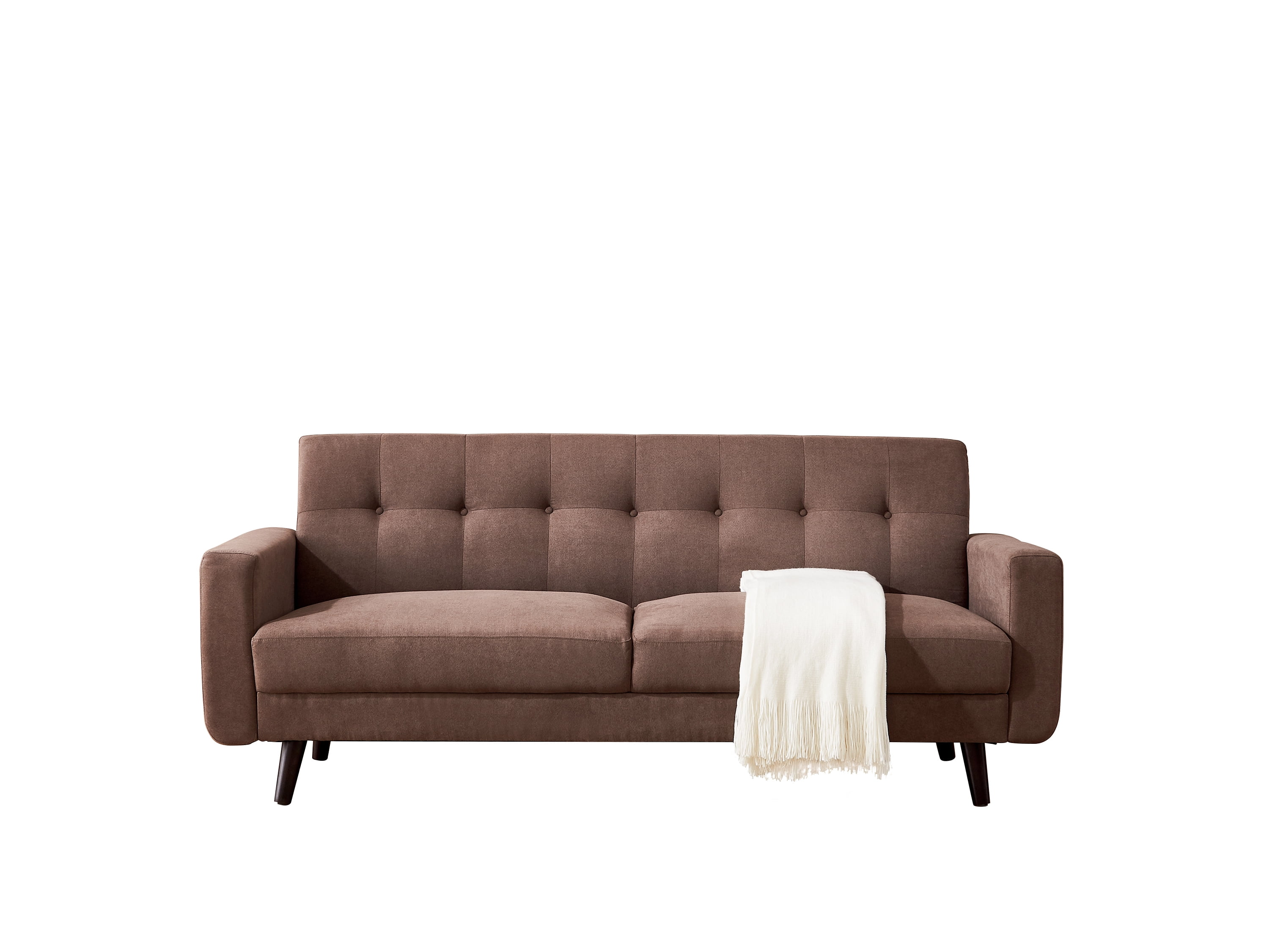 UShaped Sofa 78 inch MidCentury Sofa Couch 2 Seats Brown Walmart