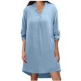 thumbnail image 1 of GYUJNB Robe d'Été pour Femmes en Coton et Lin, Robe Tunique, Robe de Plage, 1 of 6