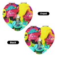 thumbnail image 2 of Pofeuu Trolls Band Together for Portable Pocket Makeup Mirror PU Cover Compact Travel Mirror with Normal and Magnifying Double Sided Glass-Heart Shape, 2 of 9
