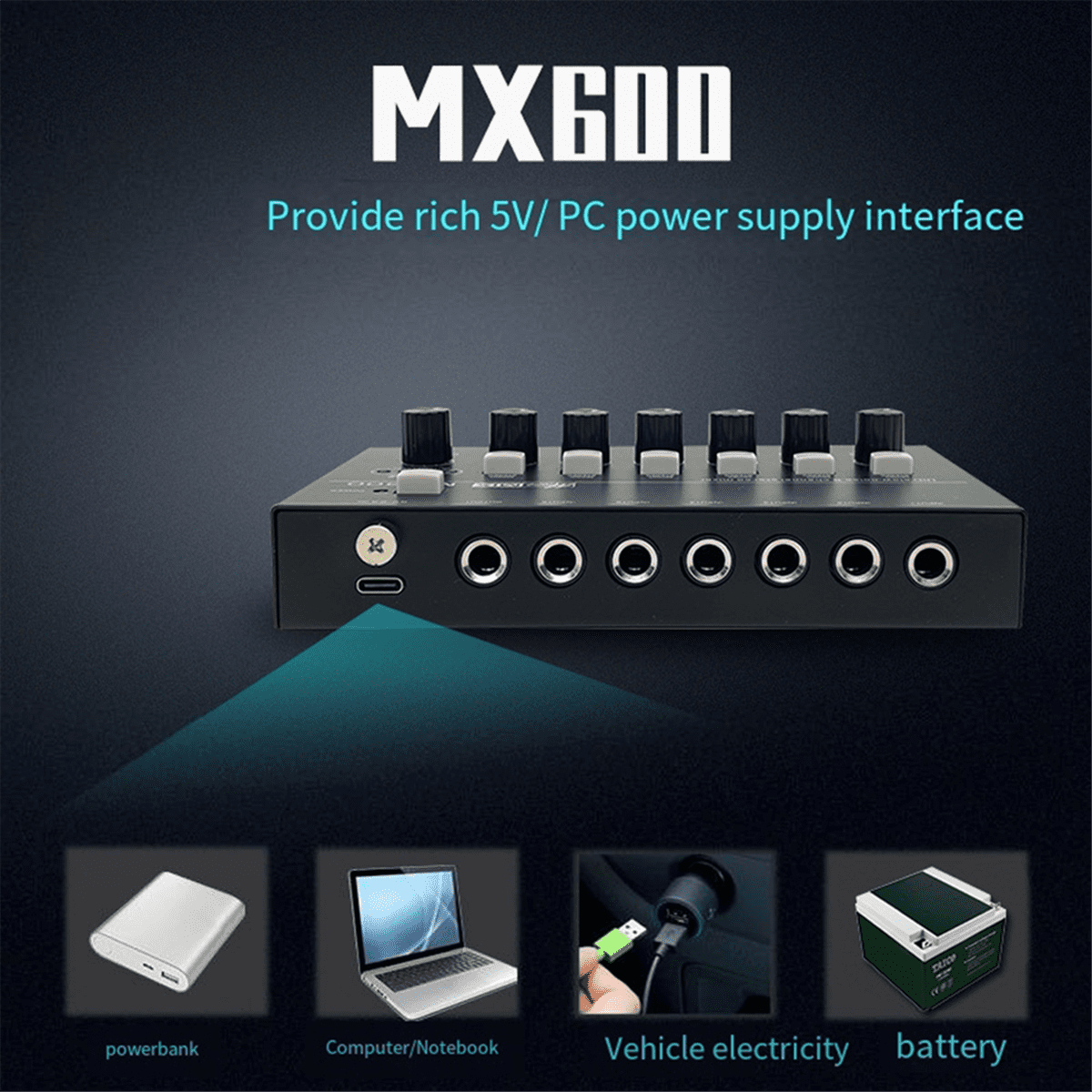6 Channel Ultra Low Noise Stereo Line Mixer Mini Professional Sound Mixer Power Supply DC5V Easy Operation Audios Mixer