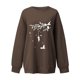 thumbnail image 4 of Sudadera holgada de manga larga con cuello redondo y estampado clásico de Halloween para mujer Pompotops FGAJ19265, 4 of 7