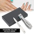 thumbnail image 2 of Nieyigj Premium 2-Piece Large Stainless Steel Nail Clipper and Trimmer Set with Nail File, Portable Pedicure and Manicure Tool Kit for Finger and Toe Care, Travel Ready, Silver (4.33 in / 11 cm), 2 of 9