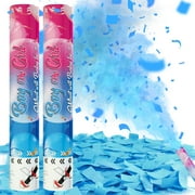 Ultimate Gender Reveal Confetti Cannons Set of 2 Blue Biodegradable Baby Gender Reveal Party Supplies Confetti Poppers