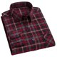 thumbnail image 2 of Blusa y camisa de manga larga con cuello vuelto para hombre, blusa informal a cuadros con botones y manga larga elástica, blusa de poliéster para hombre, 2 of 3