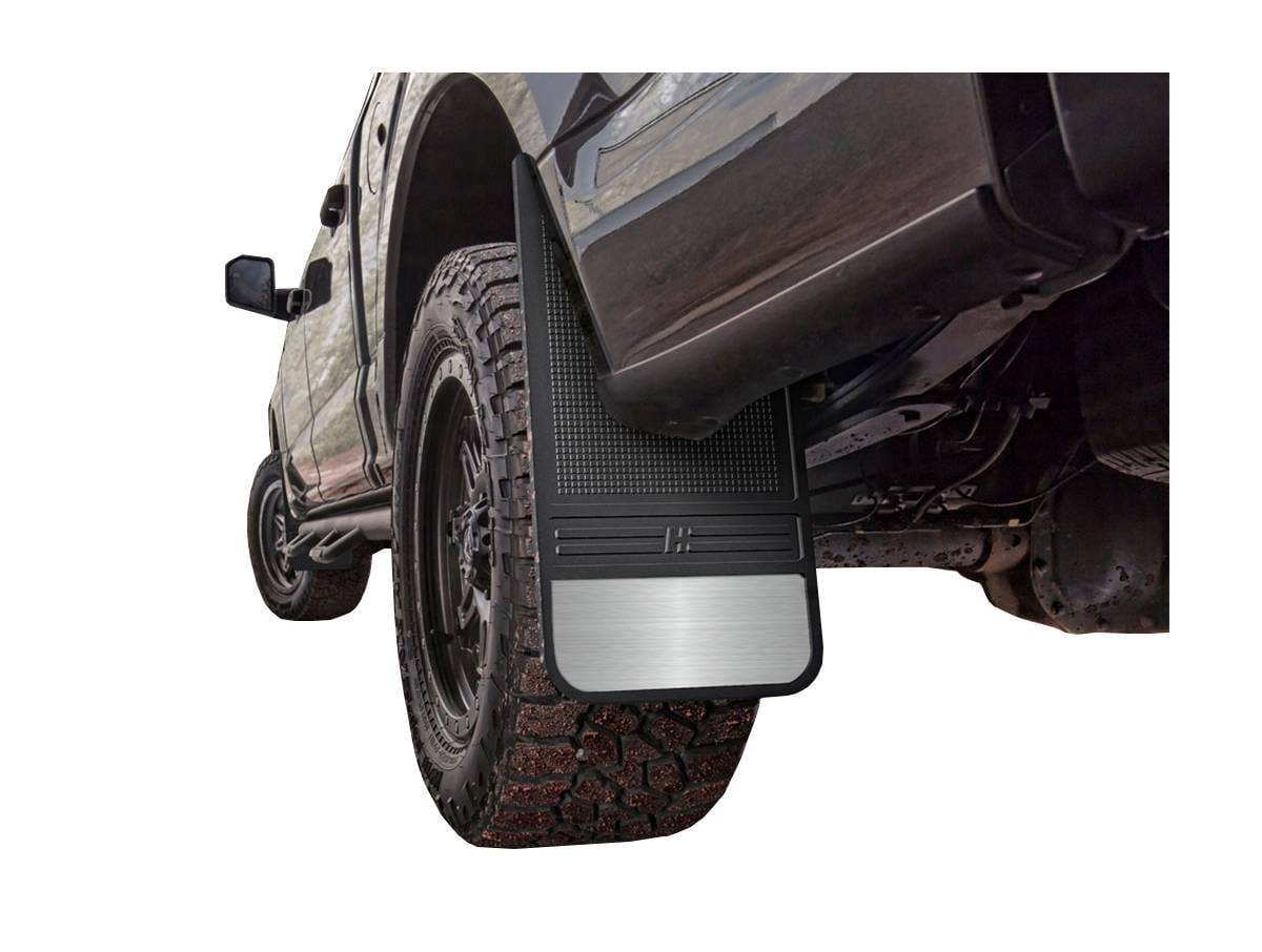 Husky Liners 55101 Rear MudDog Mud Flaps with Brushed Stainless Steel Weights