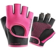 thumbnail image 2 of COMVALUE Womens Workout Gloves Low Sweat Mesh Fabric w/Grip-Lock Silicone Palm (Pink, L), 2 of 3