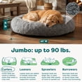 thumbnail image 4 of FurHaven 45" Calming Donut Dog Bed for Large Dogs, Round Plush Donut Design with Soft Filling for Snuggling Comfort, Removable Washable Cover, Jumbo XL, Shaggy Faux Fur, Gray, 4 of 10