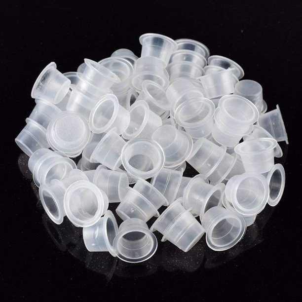 Vasos de Tinta para Tatuajes DERSTRA 300 Piezas 14mm Medianos de Plástico