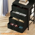 thumbnail image 6 of Furnulem Tall Nightstand with 4 Drawers and Charging Station,LED Night Stand for Bedroom,Dorm,Bedside Table and Bookshelf 2 in 1, Black Oak, 6 of 9