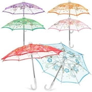 6pcs Mini Sequins Lace Parasols for Plant, Doll Umbrellas Shining Decor for Wedding Guests, Baby Shower, Tea Party