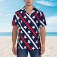 thumbnail image 4 of Balery Patriotic Star Print Men's Hawaiian Shirts Short Sleeve Beach Shirt Relaxed Fit Vacation Button Down Shirts-Large, 4 of 9