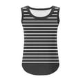 thumbnail image 5 of BRGZLK Girls Summer Tank Top Trendy Striped Printed Loose Fit Sleeveless Top Basic Casual Round Neck Tunic Top Black 13-14 Years, 5 of 6