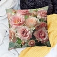 thumbnail image 2 of BANET  Throw Pillow Covers Vintage Pink Roses Rugosa Flower Design Square Pillowcase for Home Decor Sofa Car Bedroom Pillow case  18x18in, 2 of 5