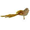 Vickerman 21389 - 8" Gold Beaded Bird Christmas Tree Ornament with Clip (6 pack) (P103508S)