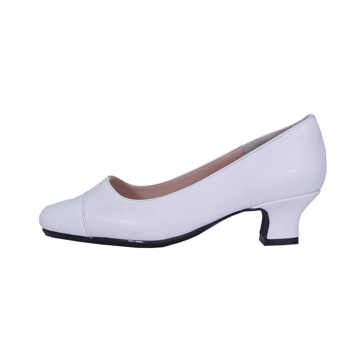 PEERAGE Leela 2 Women's Wide Width Leather Dress Pumps WHITE 12