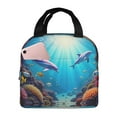 thumbnail image 3 of Portable Lunch Bag Insulated Dolphins And Tropical Fish In The Ocean Lunch Box Reusable Tote Bag Unisex for Work, Travel, Picnic, Office, Camping, Hiking, Picnic, Beach, 3 of 7