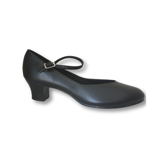 Dance  Shoes Danz N Motion Jazz 8 Adult Black 1.5" Heel Ballroom Leather Single