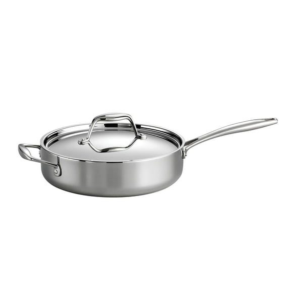 Tramontina covered Deep Saute Pan Stainless Steel Induction-Ready Tri-Ply clad 3-Quart, 80116058DS