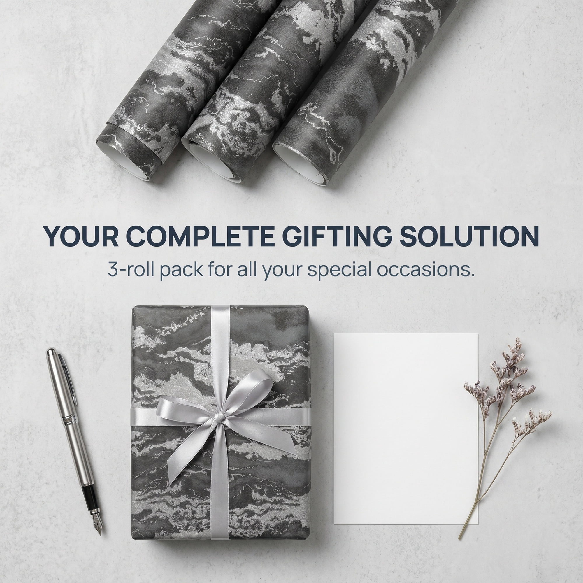Unique Bargains Flowing Cloud Pattern Gift Wrapping Paper for Occasions Black 27.6"x 19.7"