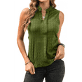 thumbnail image 2 of Women'S Solid Color V-Neck Sleeveless Top Green XL, 2 of 7