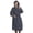 Black, variant on Exteremely Soft Plush Coral Fleece Hooded Robe for Women and Men, Navy, One Size