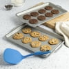 Tasty Large 17"x11" Carbon Steel Cookie Sheet Baking Pans with Royal Blue Jumbo Turner, 3 Piece