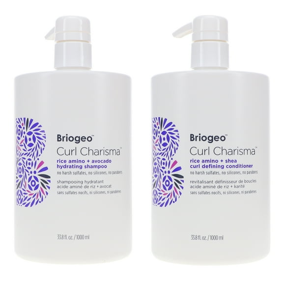 Briogeo Curl Charisma Rice Amino   Avocado Hydrating Shampoo 33.8 oz & Conditioner 33.8 oz Combo Pack