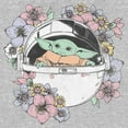 thumbnail image 2 of Women's Star Wars: The Mandalorian The Child Floral Bassinet Graphic Tee Athletic Heather Large, 2 of 4