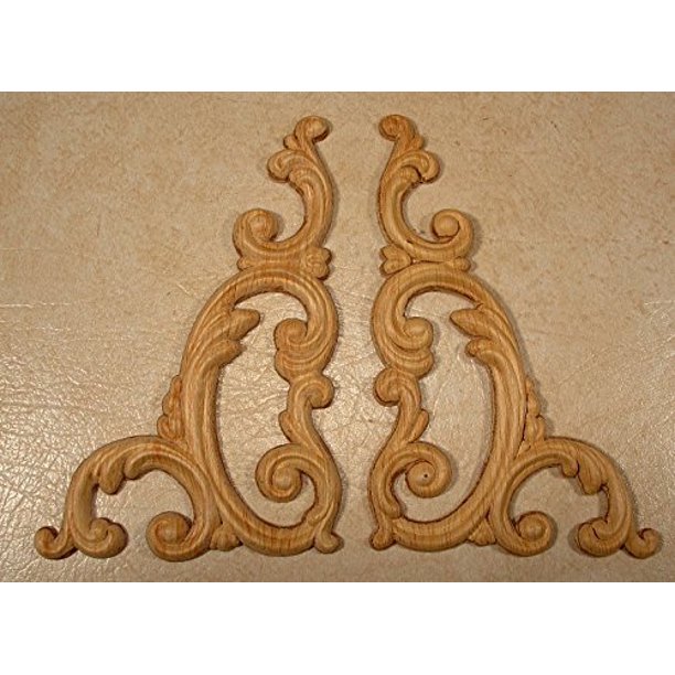 EMBOSSED WOOD APPLIQUE / ONLAY 764 5 X 7 1/2 EACH PAIR