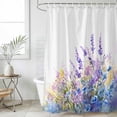 thumbnail image 6 of Lavender Shower Curtain Set - Extra Long 72" x 96" Washable Bathtub Curtain with 12 Hooks, Purple Blue Flower Floral Country Spring Waterproof Fabric Stall Shower Curtains for Bathroom/Bathtub Décor, 6 of 6
