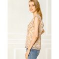 thumbnail image 4 of Unique Bargains Blouse à Volants pour Femmes Florale Décontractée Col en V Manches Courtes, 4 of 4