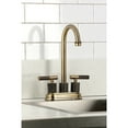 thumbnail image 4 of Kingston Brass KB5493KNL Convergent Double-Handle 4" Centerset Bar Faucet with Knurled Handle, Antique Brass, 4 of 6
