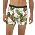 thumbnail image 2 of Men'S Boxer Briefs, Red Macaw Parrot Flower Plant Soft And Breathable Mens Underwear Boxer Briefs With Widen Waist, 2 of 2