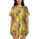 thumbnail image 1 of Fotbe White Wine Seamless Conjunto de Pijama Estampado para Mujer, 2 Piezas, Ropa de Dormir con Camiseta de Manga Corta y Shorts Suaves-Medium, 1 of 6