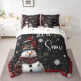 thumbnail image 2 of Homewish Kawaii Snowman 7pcs Bedding Comforter Set For Children Teens Adults,Happy Christmas Xmas Queen Bedding Sets Super Cozy,Red Sparrow Queen Sheet Sets,Super Cozy Room Decor,Reversible, 2 of 8