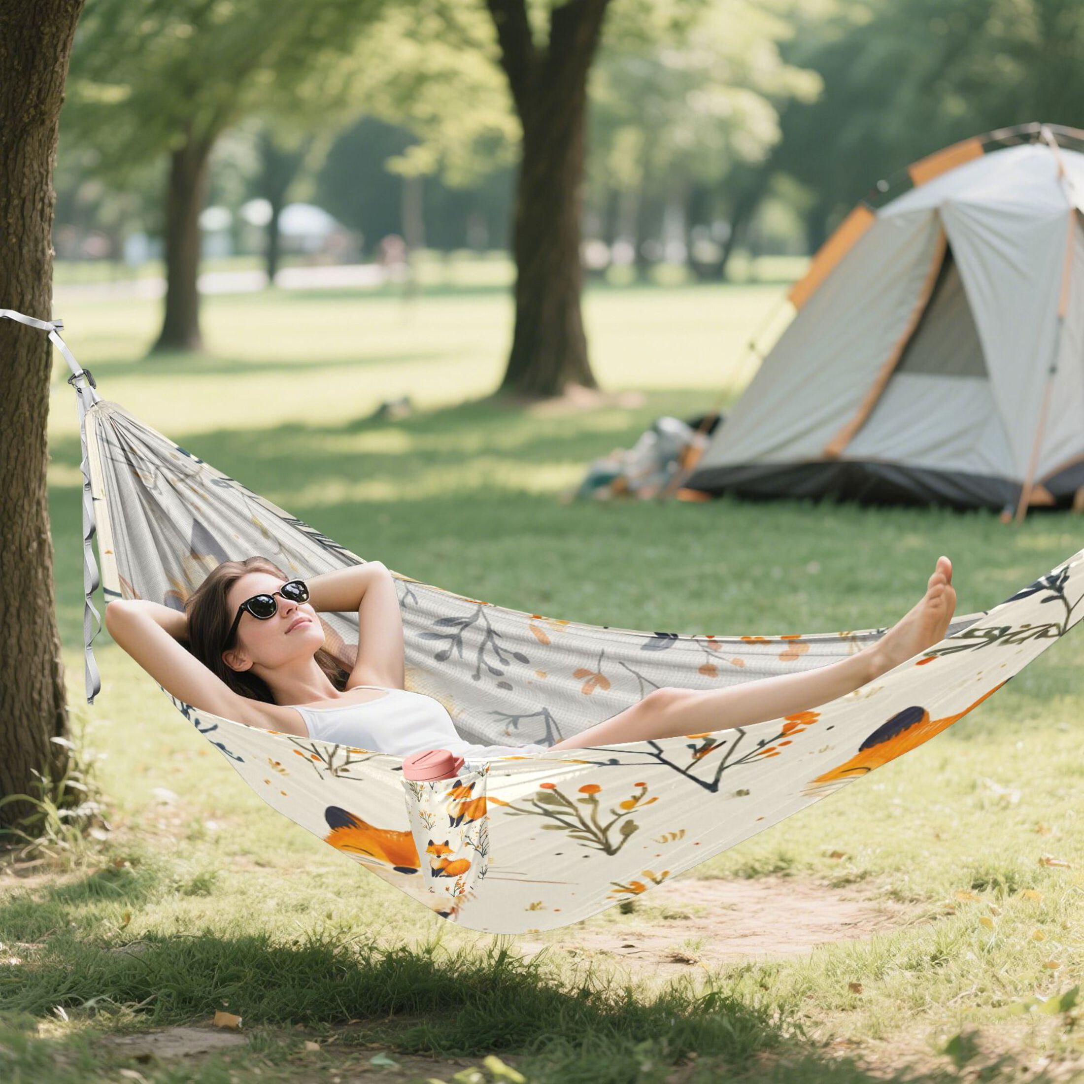 Hammock Camping Hammock Nylon Portable Hammock Travel Camping Hammock Cute Fox